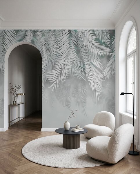 Tapety Palmový záves na šalviovej, Fototapety s lesom, Fototapety tropické, u48556v3 : Uwalls.sk