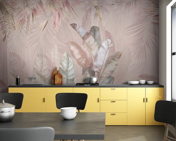 Tapety Pozlátené trópy v ružovej, Fototapety s lesom, Fototapety tropické, u50468v4 : Uwalls.sk