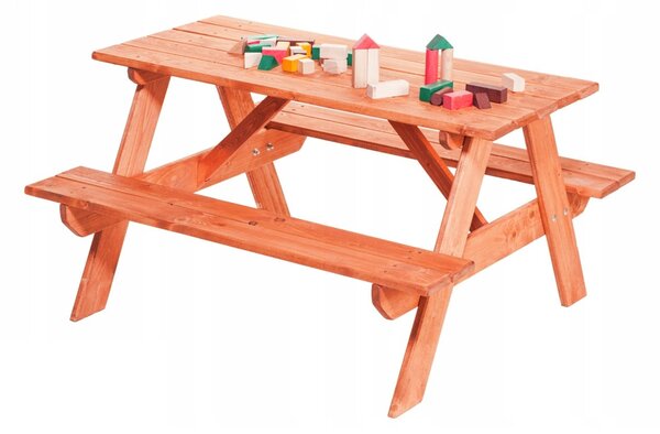 ČistéDrevo Drevená detská lavica so stolom