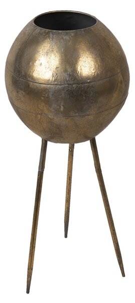 Zlatý dekoratívne obal na kvety na 3 nohách - Ø 27 * 66 cm - Clayre & Eef