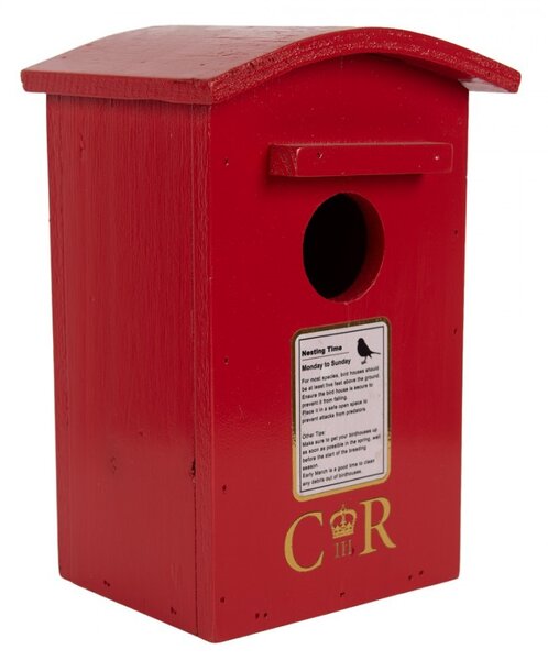 Červená drevená vtáčia búdka Birdhouse - 14*12*21 cm - Clayre & Eef