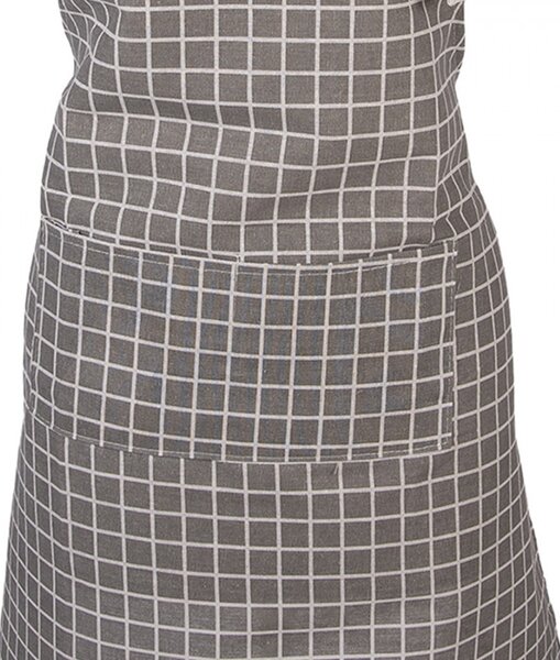 Šedá dámska kockovaná kuchynská zástera - 69*68 cm - Clayre & Eef