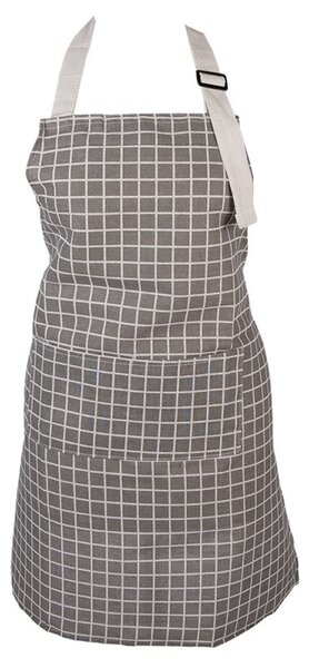 Šedá dámska kockovaná kuchynská zástera - 69*68 cm - Clayre & Eef