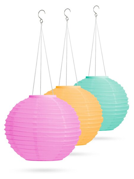 Solárny lampión - 3 farby - studená biela LED - 28 cm