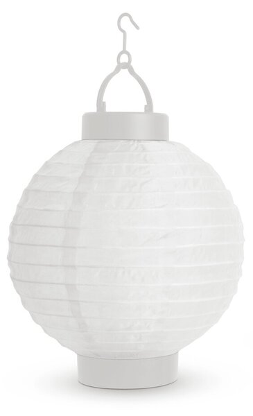 Solárny lampión - biely - studená biela LED - 21 cm
