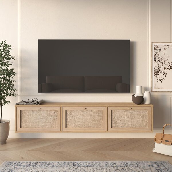 BIBO závesný TV stolík, sepet/juta
