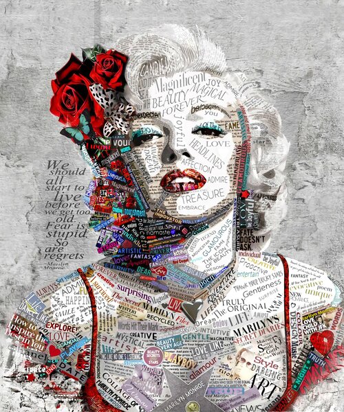 Tapety Abstraktný portrét Marilyn Monroe, Fototapety pop art, u45698 : Uwalls.sk