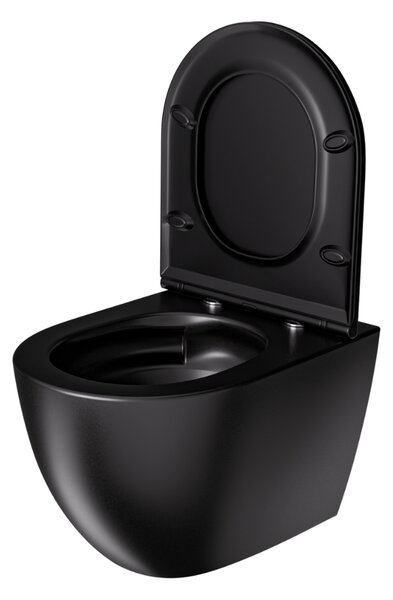 UPTrend Závesný WC komplet bez okraja CANEO VORTEX TR2196DF‑U18 vrátane Soft-Close sedadla, čierna mat