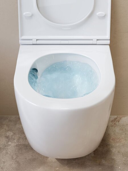 UPTrend Závesný WC komplet bez okraja CANEO VORTEX TR2196DF vrátane Soft-Close sedadla, biela lesk