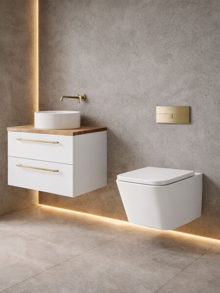 UPTrend Závesný WC komplet bez okraja GRAVIS TR2216 vrátane Soft-Close sedadla, biela lesk