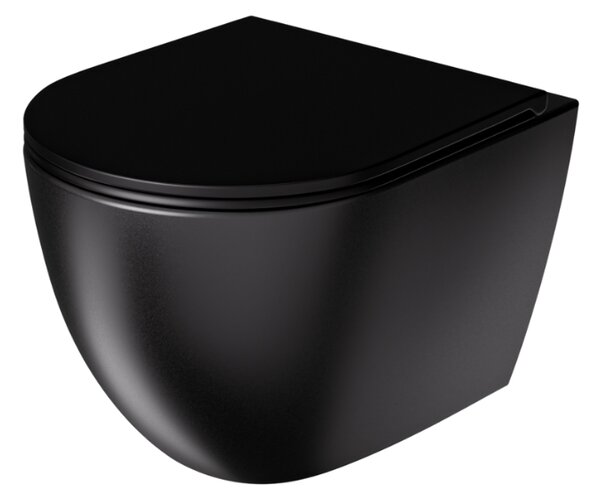 UPTrend Závesný WC komplet bez okraja CANEO VORTEX TR2196DF‑U18 vrátane Soft-Close sedadla, čierna mat