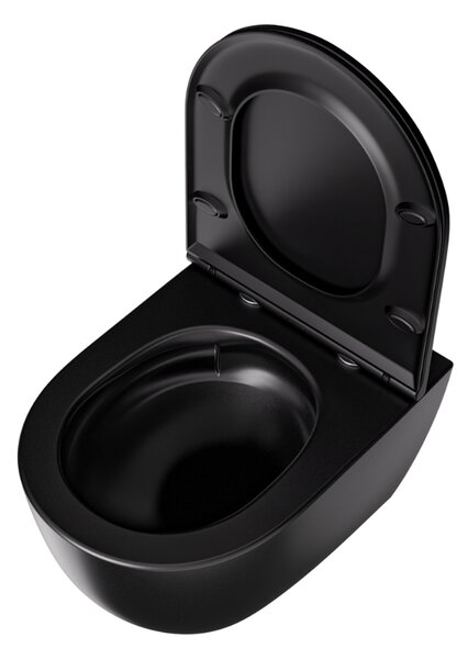 UPTrend Závesný WC komplet bez okraja CANEO VORTEX TR2196DF‑U18 vrátane Soft-Close sedadla, čierna mat