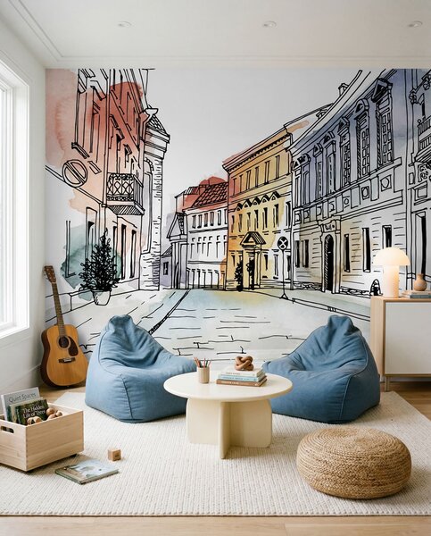 Tapety Staré mesto v akvareli, Fototapety akvarel, u51062 : Uwalls.sk