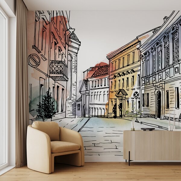 Tapety Staré mesto v akvareli, Fototapety akvarel, u51062 : Uwalls.sk