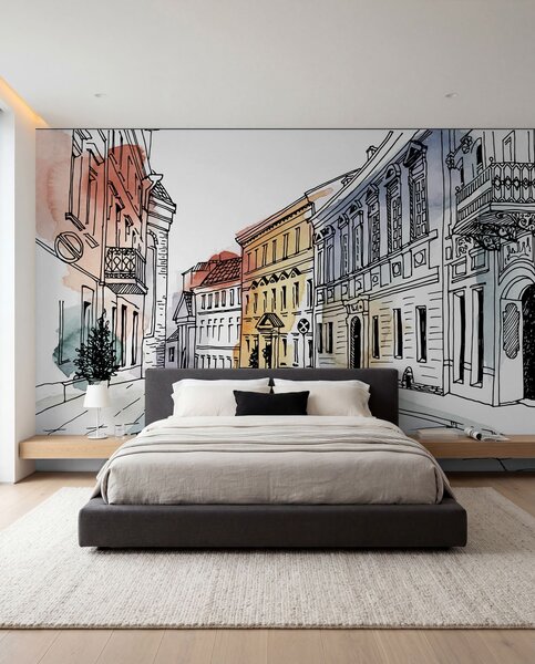 Tapety Staré mesto v akvareli, Fototapety akvarel, u51062 : Uwalls.sk
