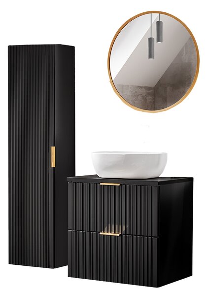Comad Set kúpeľňového nábytku Adel Black 60 čierna matná