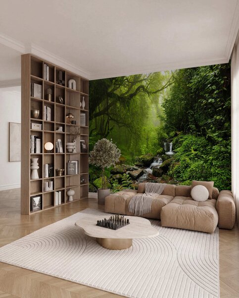Tapety Skrytý lesný vodopád, Fototapety s prírodnými motívmi, u53758 : Uwalls.sk
