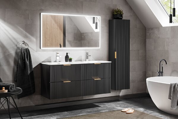 Comad Set kúpeľňového nábytku Adel Black 120 čierna mat