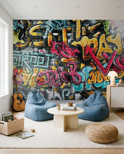 Tapety Graffiti v plných farbách, Fototapety Izba pre tínedžerov, Fototapety pre dospievajúcich chlapcov, u56045 : Uwalls.sk