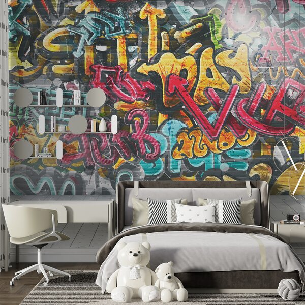 Tapety Graffiti v plných farbách, Fototapety Izba pre tínedžerov, Fototapety pre dospievajúcich chlapcov, u56045 : Uwalls.sk