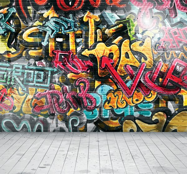 Tapety Graffiti v plných farbách, Fototapety Izba pre tínedžerov, Fototapety pre dospievajúcich chlapcov, u56045 : Uwalls.sk