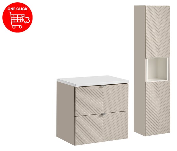 Comad Set kúpeľňového nábytku Viva Cashmere 60 kašmír mat/biela mat