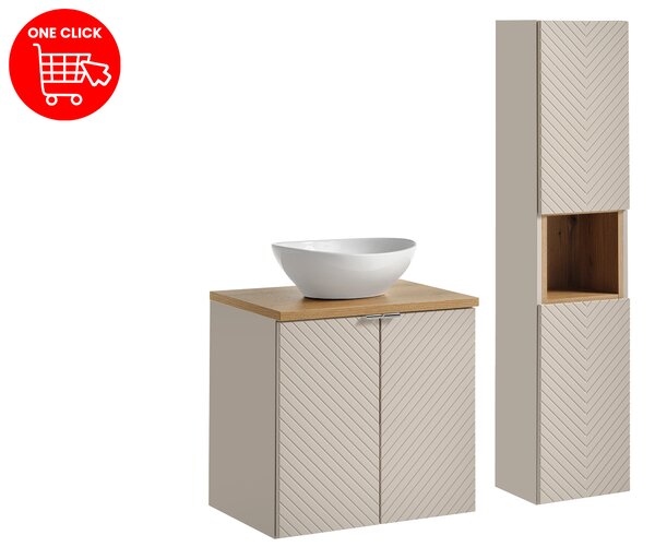 Comad Set kúpeľňového nábytku Viva Cashmere 60 kašmír/dub evoke