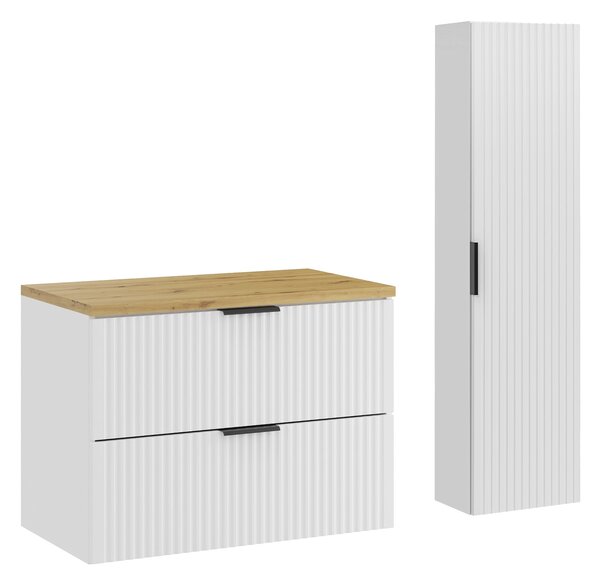 Comad Set kúpeľňového nábytku Adel White 80 biela mat/artisan oak
