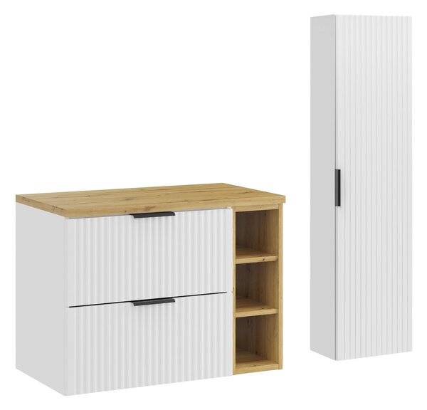 Comad Set kúpeľňového nábytku Adel White 80 biela mat/dub artisan