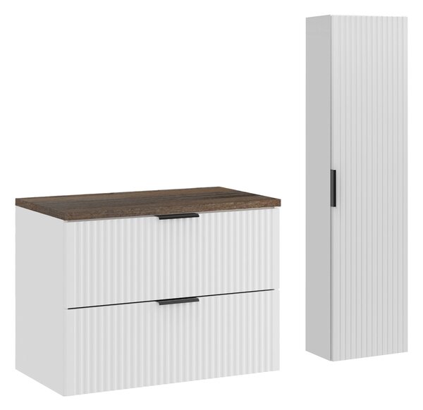 Comad Set kúpeľňového nábytku Adel White 80 biela mat/dub santa fe