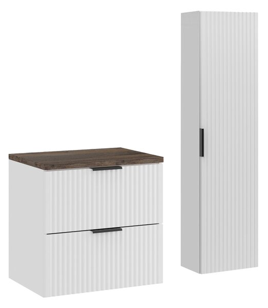 Comad Set kúpeľňového nábytku Adel White 60 biela mat/dub santa fe