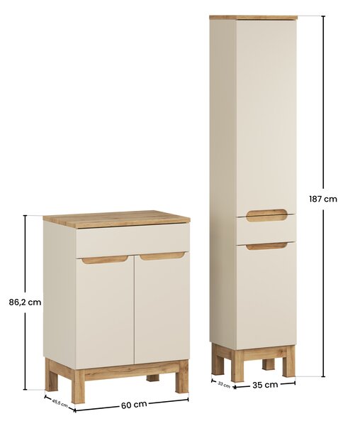 Comad Set kúpeľňového nábytku Bali Cashmere 60 kašmírová matná
