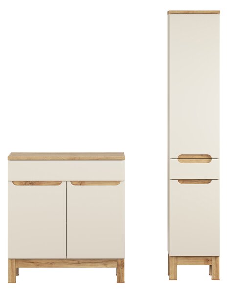 Comad Set kúpeľňového nábytku Bali Cashmere 80 kašmír mat/dub wotan