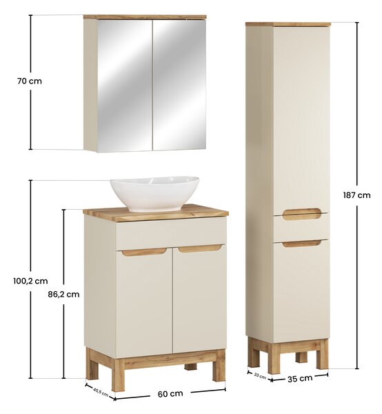 Comad Set kúpeľňového nábytku Bali Cashmere 60 kašmír mat