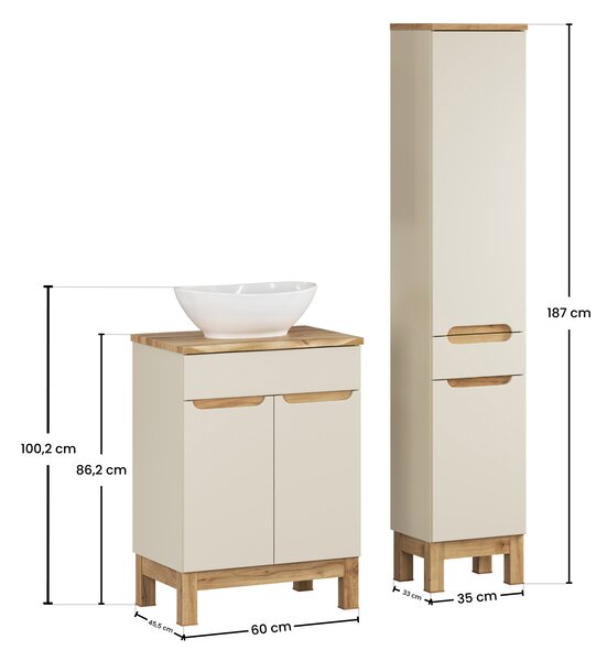 Comad Set kúpeľňového nábytku Bali Cashmere 60 kašmír mat