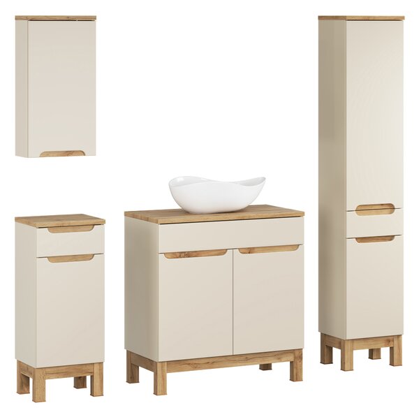 Comad Set kúpeľňového nábytku Bali Cashmere 80 kašmír mat/dub wotan