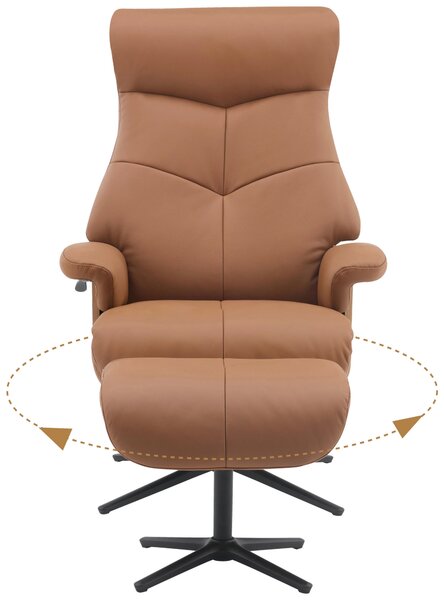 RELAXAČNÉ KRESLO S PODNOŽKOU, drevo, textil, koža, hnedá P & B - Online Only obývacie izby, Online Only