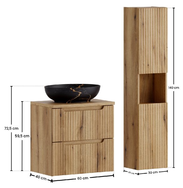 Comad Set kúpeľňového nábytku Nova Coast Evoke 60 dub coast evoke