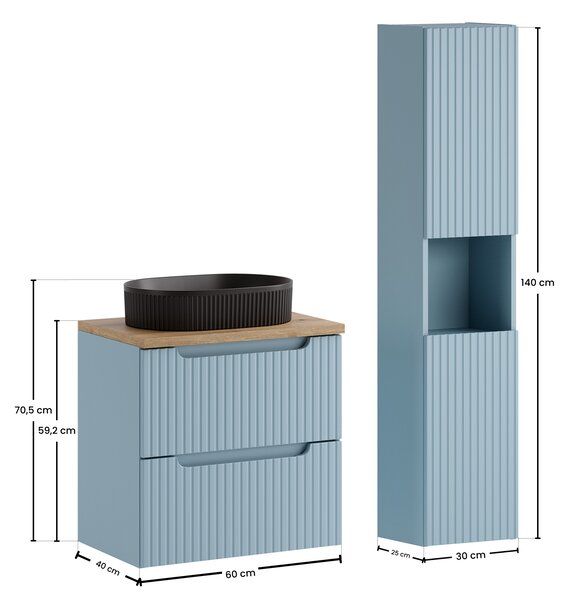 Comad Set kúpeľňového nábytku Nova Denim 60 denim/dub