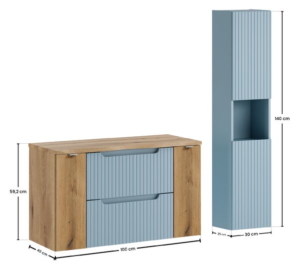 Comad Set kúpeľňového nábytku Nova Denim 100 denim/dub coast evoke