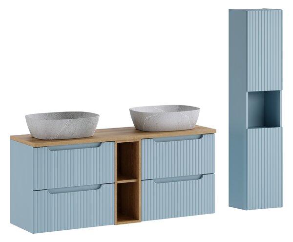 Comad Set kúpeľňového nábytku Nova Denim 140 denim/dub evoke