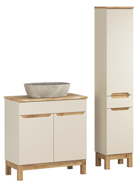 Comad Set kúpeľňového nábytku Bali Cashmere 80 kašmír/dub wotan
