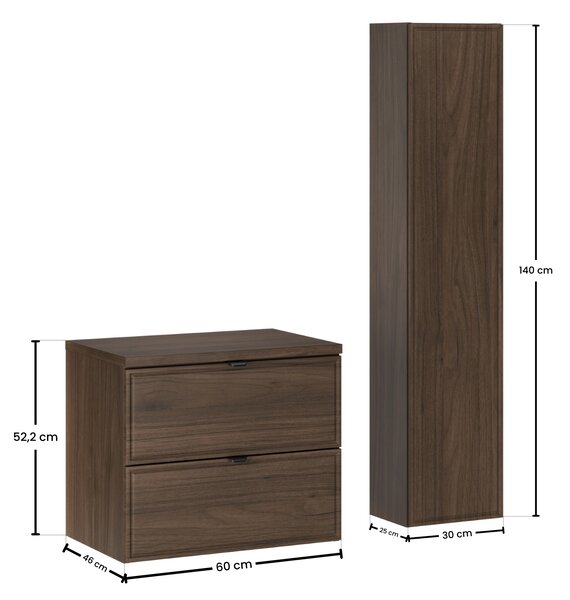 Comad Set kúpeľňového nábytku Terra Villa 60 orech villa