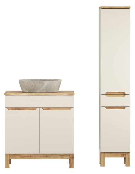 Comad Set kúpeľňového nábytku Bali Cashmere 80 kašmír/dub wotan