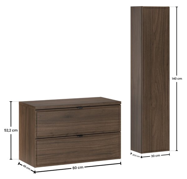 Comad Set kúpeľňového nábytku Terra Villa 80 orech villa