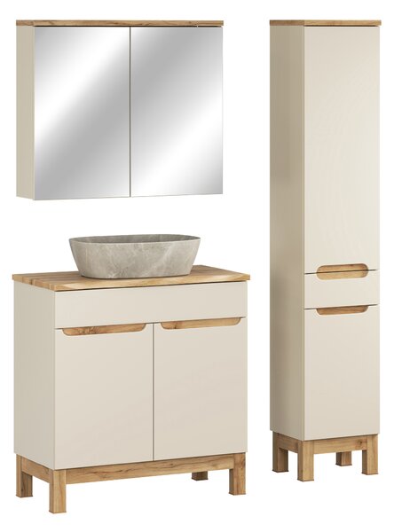 Comad Set kúpeľňového nábytku Bali Cashmere 80 kašmír/dub wotan