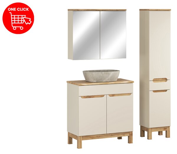 Comad Set kúpeľňového nábytku Bali Cashmere 80 kašmír/dub wotan