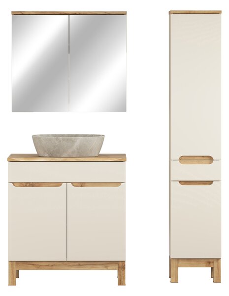 Comad Set kúpeľňového nábytku Bali Cashmere 80 kašmír/dub wotan