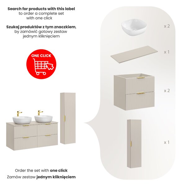 Comad Set kúpeľňového nábytku Adel Cashmere 120 kašmír mat