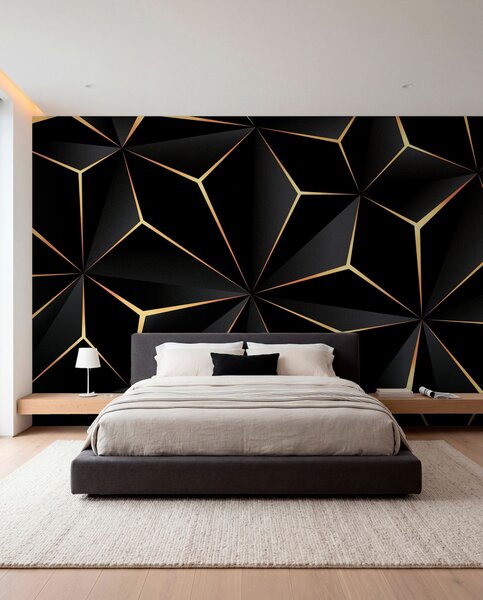 Tapety Čierne a zlaté fazety, 3D fototapety, u72104 : Uwalls.sk